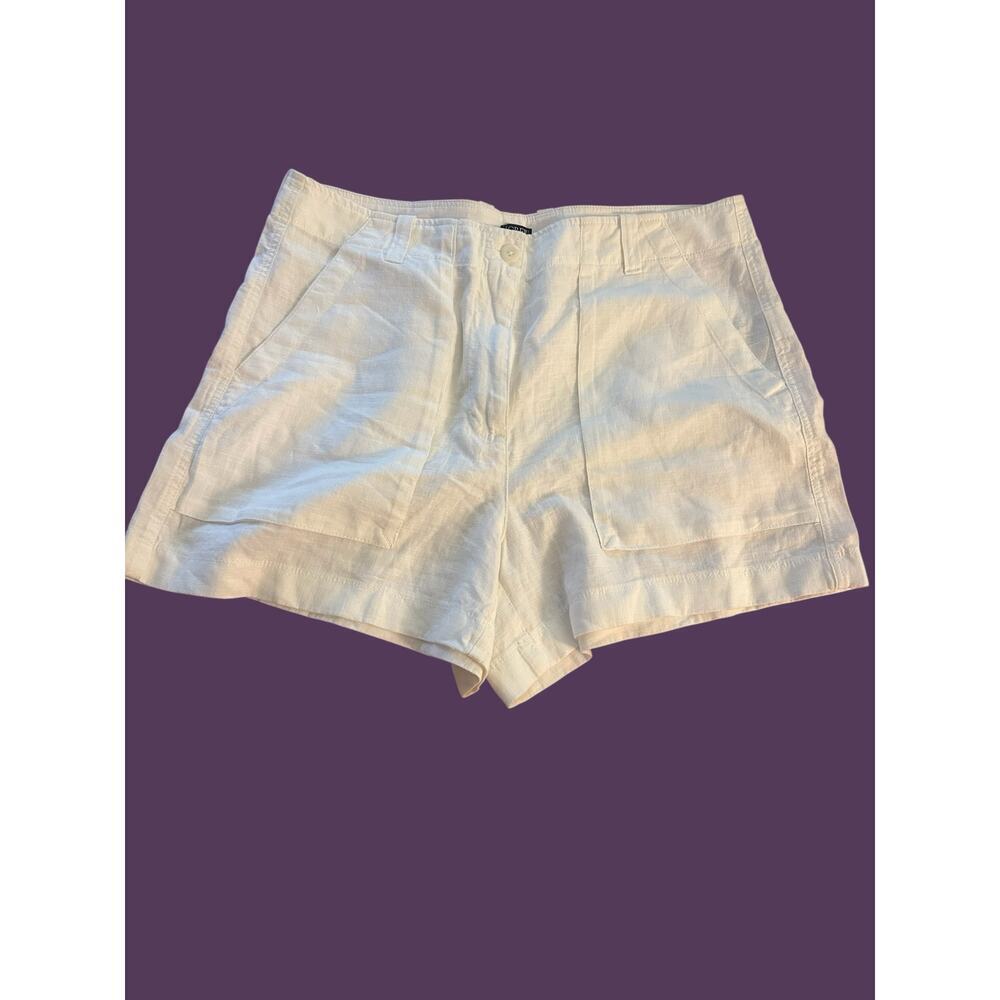 J.Crew Linen Shorts White Size 14 High Rise Lightweight NWT